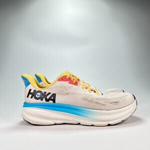 Hoka One One Clifton 9 White Running Shoes Sneaker 1127896BSW Women's Size 9.5B